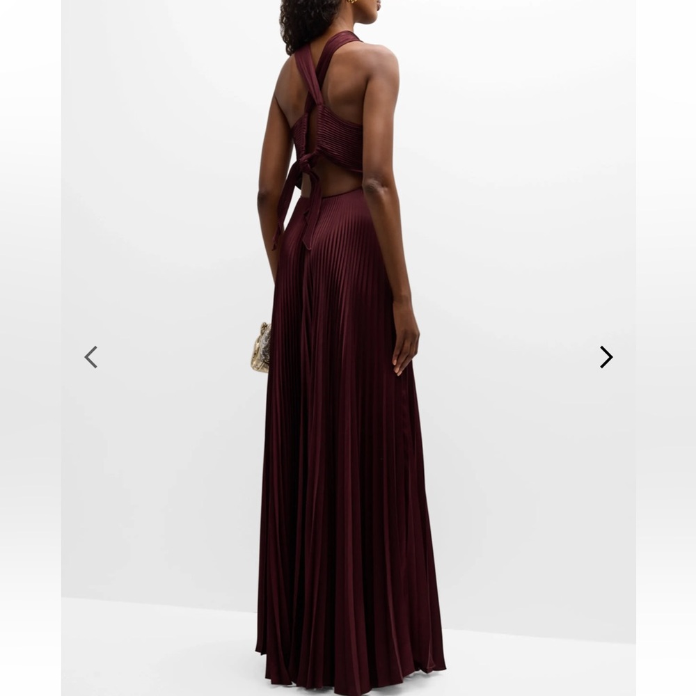 NWOT A. L. C. Pleated Halter A-Line Maxi Dress - Picture 4 of 10